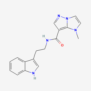 molecular formula C17H17N5O B4493400 N-[2-(1H-indol-3-yl)ethyl]-1-methyl-1H-imidazo[1,2-b]pyrazole-7-carboxamide 