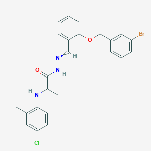 molecular formula C24H23BrClN3O2 B449361 N'-{2-[(3-bromobenzyl)oxy]benzylidene}-2-(4-chloro-2-methylanilino)propanohydrazide 