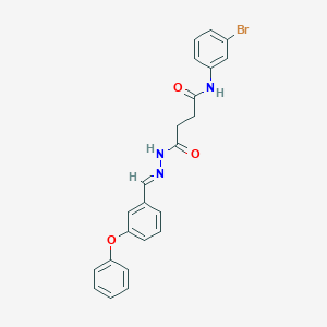 molecular formula C23H20BrN3O3 B449383 N-(3-BROMOPHENYL)-4-OXO-4-{2-[(E)-1-(3-PHENOXYPHENYL)METHYLIDENE]HYDRAZINO}BUTANAMIDE 