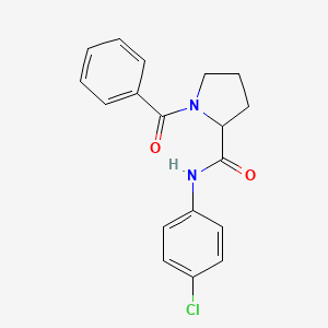 molecular formula C18H17ClN2O2 B4493834 N-(4-chlorophenyl)-1-(phenylcarbonyl)prolinamide 