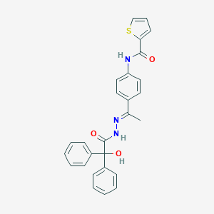 molecular formula C27H23N3O3S B449389 N-(4-{N-[hydroxy(diphenyl)acetyl]ethanehydrazonoyl}phenyl)-2-thiophenecarboxamide 