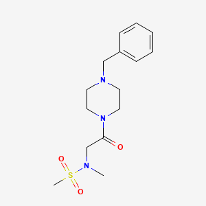 molecular formula C15H23N3O3S B4494015 N-[2-(4-benzyl-1-piperazinyl)-2-oxoethyl]-N-methylmethanesulfonamide 