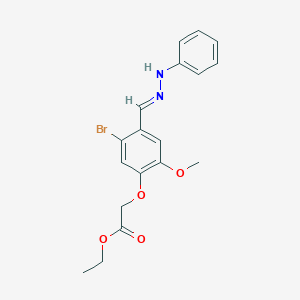 molecular formula C18H19BrN2O4 B449422 Ethyl [5-bromo-2-methoxy-4-(2-phenylcarbohydrazonoyl)phenoxy]acetate 