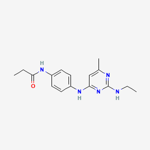 molecular formula C16H21N5O B4494252 N-(4-{[2-(ethylamino)-6-methylpyrimidin-4-yl]amino}phenyl)propanamide 