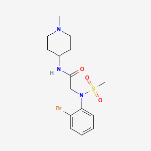 molecular formula C15H22BrN3O3S B4494525 N~2~-(2-bromophenyl)-N~1~-(1-methyl-4-piperidinyl)-N~2~-(methylsulfonyl)glycinamide 