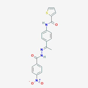 molecular formula C20H16N4O4S B449457 N-[4-(N-{4-nitrobenzoyl}ethanehydrazonoyl)phenyl]-2-thiophenecarboxamide 