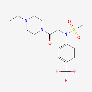 molecular formula C16H22F3N3O3S B4494642 N-[2-(4-ethyl-1-piperazinyl)-2-oxoethyl]-N-[4-(trifluoromethyl)phenyl]methanesulfonamide 