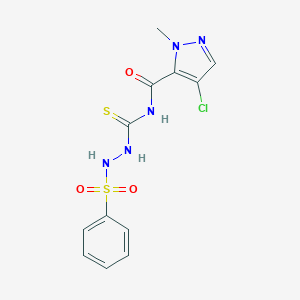 4-chloro-1-methyl-N-{[2-(phenylsulfonyl)hydrazino]carbothioyl}-1H-pyrazole-5-carboxamide