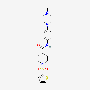 molecular formula C21H28N4O3S2 B4494754 N-[4-(4-methyl-1-piperazinyl)phenyl]-1-(2-thienylsulfonyl)-4-piperidinecarboxamide 