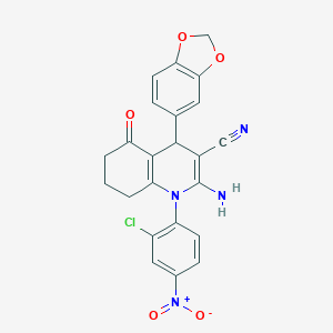 2-Amino-4-(1,3-benzodioxol-5-yl)-1-(2-chloro-4-nitrophenyl)-5-oxo-1,4,5,6,7,8-hexahydroquinoline-3-carbonitrile