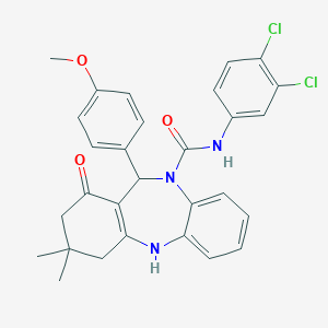 N-(3,4-dichlorophenyl)-6-(4-methoxyphenyl)-9,9-dimethyl-7-oxo-6,8,10,11-tetrahydrobenzo[b][1,4]benzodiazepine-5-carboxamide