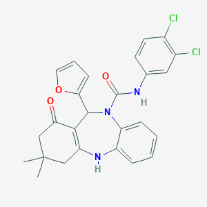 N-(3,4-dichlorophenyl)-6-(furan-2-yl)-9,9-dimethyl-7-oxo-6,8,10,11-tetrahydrobenzo[b][1,4]benzodiazepine-5-carboxamide