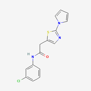 molecular formula C15H12ClN3OS B4494875 N-(3-chlorophenyl)-2-[2-(1H-pyrrol-1-yl)-1,3-thiazol-5-yl]acetamide 