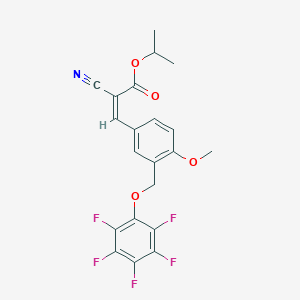 propan-2-yl (2Z)-2-cyano-3-{4-methoxy-3-[(pentafluorophenoxy)methyl]phenyl}prop-2-enoate