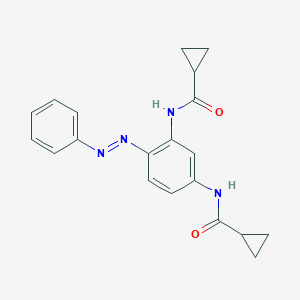 molecular formula C20H20N4O2 B449499 N~1~-{5-[(CYCLOPROPYLCARBONYL)AMINO]-2-[(E)-2-PHENYL-1-DIAZENYL]PHENYL}-1-CYCLOPROPANECARBOXAMIDE 