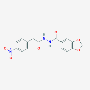 molecular formula C16H13N3O6 B449513 N'-[2-(4-nitrophenyl)acetyl]-1,3-benzodioxole-5-carbohydrazide 