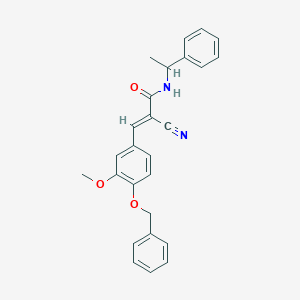 3-[4-(benzyloxy)-3-methoxyphenyl]-2-cyano-N-(1-phenylethyl)acrylamide
