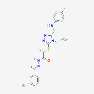 2-{[4-allyl-5-(4-toluidinomethyl)-4H-1,2,4-triazol-3-yl]sulfanyl}-N'-(3-bromobenzylidene)propanohydrazide