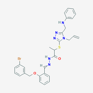 2-{[4-allyl-5-(anilinomethyl)-4H-1,2,4-triazol-3-yl]sulfanyl}-N'-{2-[(3-bromobenzyl)oxy]benzylidene}propanohydrazide