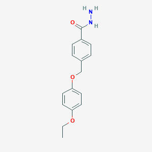 molecular formula C16H18N2O3 B449528 4-[(4-Ethoxyphenoxy)methyl]benzohydrazide CAS No. 380170-20-7