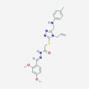 2-{[4-allyl-5-(4-toluidinomethyl)-4H-1,2,4-triazol-3-yl]sulfanyl}-N'-(2,4-dimethoxybenzylidene)acetohydrazide