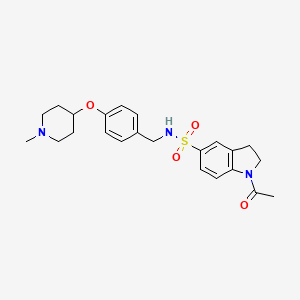 molecular formula C23H29N3O4S B4495318 1-ACETYL-N-({4-[(1-METHYLPIPERIDIN-4-YL)OXY]PHENYL}METHYL)-2,3-DIHYDRO-1H-INDOLE-5-SULFONAMIDE 