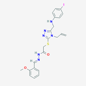 2-({4-allyl-5-[(4-iodoanilino)methyl]-4H-1,2,4-triazol-3-yl}sulfanyl)-N'-(2-methoxybenzylidene)acetohydrazide