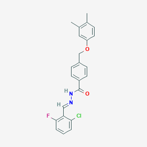 molecular formula C23H20ClFN2O2 B449539 N'-(2-chloro-6-fluorobenzylidene)-4-[(3,4-dimethylphenoxy)methyl]benzohydrazide 