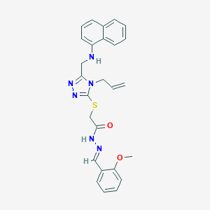 2-({4-allyl-5-[(1-naphthylamino)methyl]-4H-1,2,4-triazol-3-yl}sulfanyl)-N'-(2-methoxybenzylidene)acetohydrazide