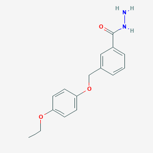 molecular formula C16H18N2O3 B449544 3-[(4-Ethoxyphenoxy)methyl]benzohydrazide CAS No. 438473-40-6