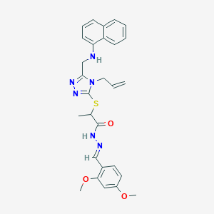 2-({4-allyl-5-[(1-naphthylamino)methyl]-4H-1,2,4-triazol-3-yl}sulfanyl)-N'-(2,4-dimethoxybenzylidene)propanohydrazide