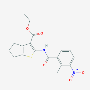 ethyl 2-({3-nitro-2-methylbenzoyl}amino)-5,6-dihydro-4H-cyclopenta[b]thiophene-3-carboxylate
