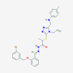2-{[4-allyl-5-(4-toluidinomethyl)-4H-1,2,4-triazol-3-yl]sulfanyl}-N'-{2-[(3-bromobenzyl)oxy]benzylidene}propanohydrazide