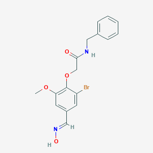 molecular formula C17H17BrN2O4 B449568 N-benzyl-2-{2-bromo-4-[(hydroxyimino)methyl]-6-methoxyphenoxy}acetamide 
