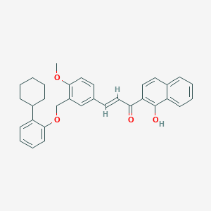 molecular formula C33H32O4 B449572 3-{3-[(2-Cyclohexylphenoxy)methyl]-4-methoxyphenyl}-1-(1-hydroxy-2-naphthyl)-2-propen-1-one 