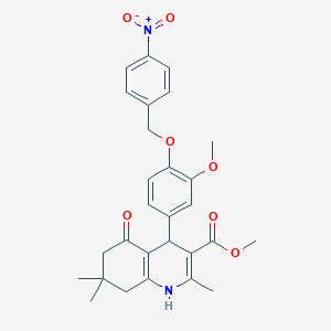 molecular formula C28H30N2O7 B449575 Methyl 4-{3-methoxy-4-[(4-nitrobenzyl)oxy]phenyl}-2,7,7-trimethyl-5-oxo-1,4,5,6,7,8-hexahydroquinoline-3-carboxylate 