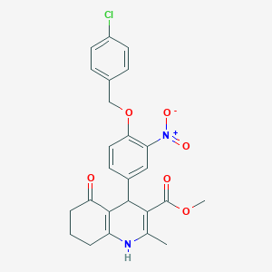 Methyl 4-{4-[(4-chlorobenzyl)oxy]-3-nitrophenyl}-2-methyl-5-oxo-1,4,5,6,7,8-hexahydro-3-quinolinecarboxylate