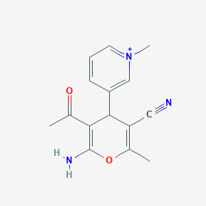3-(3-acetyl-2-amino-5-cyano-6-methyl-4H-pyran-4-yl)-1-methylpyridinium