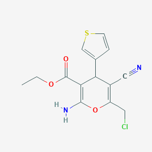 ethyl 2-amino-6-(chloromethyl)-5-cyano-4-(3-thienyl)-4H-pyran-3-carboxylate