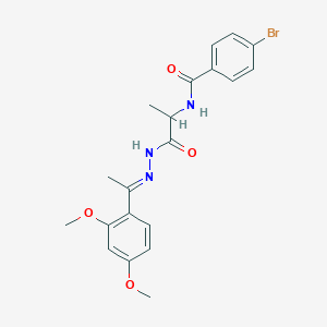 4-bromo-N-(2-{2-[1-(2,4-dimethoxyphenyl)ethylidene]hydrazino}-1-methyl-2-oxoethyl)benzamide