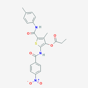 2-({4-Nitrobenzoyl}amino)-4-methyl-5-(4-toluidinocarbonyl)-3-thienyl propionate