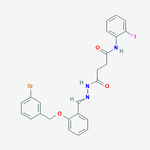 4-(2-{2-[(3-bromobenzyl)oxy]benzylidene}hydrazino)-N-(2-iodophenyl)-4-oxobutanamide