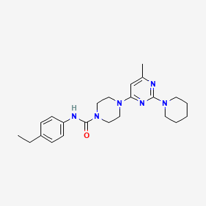 molecular formula C23H32N6O B4496055 N-(4-ethylphenyl)-4-[6-methyl-2-(1-piperidinyl)-4-pyrimidinyl]-1-piperazinecarboxamide 