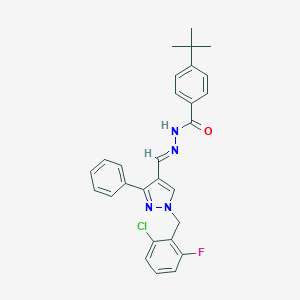 4-tert-butyl-N'-{[1-(2-chloro-6-fluorobenzyl)-3-phenyl-1H-pyrazol-4-yl]methylene}benzohydrazide
