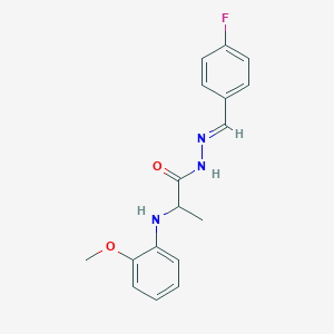 N'-(4-fluorobenzylidene)-2-(2-methoxyanilino)propanohydrazide