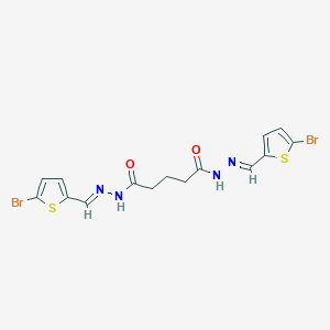 molecular formula C15H14Br2N4O2S2 B449620 N'~1~,N'~5~-BIS[(E)-1-(5-BROMO-2-THIENYL)METHYLIDENE]PENTANEDIHYDRAZIDE 