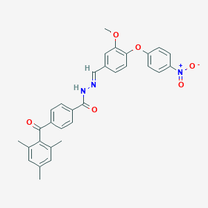 molecular formula C31H27N3O6 B449630 N'-(4-{4-nitrophenoxy}-3-methoxybenzylidene)-4-(mesitylcarbonyl)benzohydrazide 