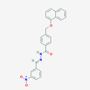 molecular formula C25H19N3O4 B449634 N'-{3-nitrobenzylidene}-4-[(1-naphthyloxy)methyl]benzohydrazide 
