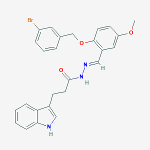 molecular formula C26H24BrN3O3 B449642 N'-{2-[(3-bromobenzyl)oxy]-5-methoxybenzylidene}-3-(1H-indol-3-yl)propanohydrazide 