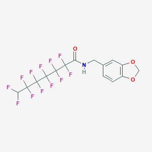 molecular formula C15H9F12NO3 B449643 N-(1,3-benzodioxol-5-ylmethyl)-2,2,3,3,4,4,5,5,6,6,7,7-dodecafluoroheptanamide 